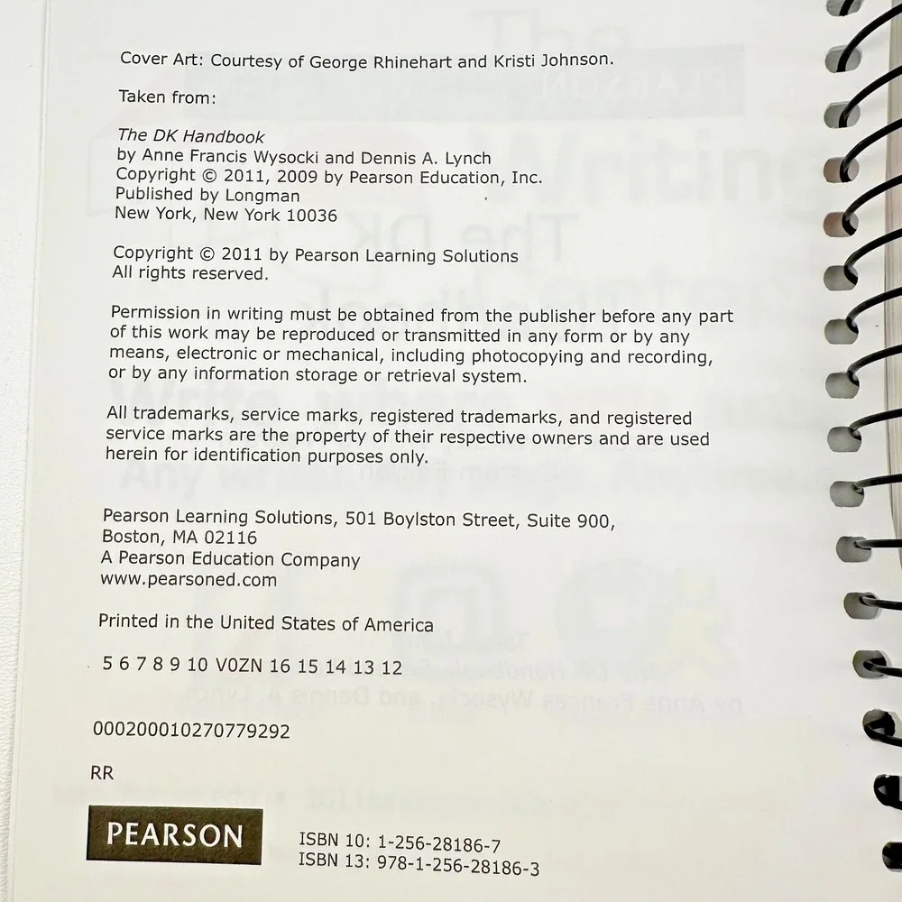 The DK Handbook Syracuse U Writing Program Custom Edition 2011 Wysocki 2nd Ed